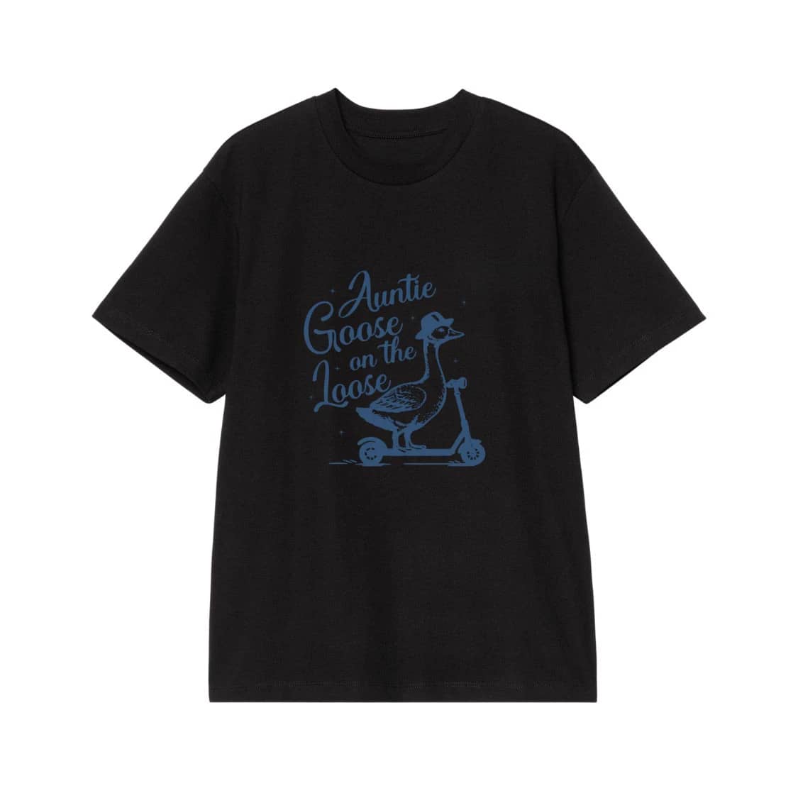 Auntie Goose On The Loose Funny Goose On A Scooter T-Shirt
