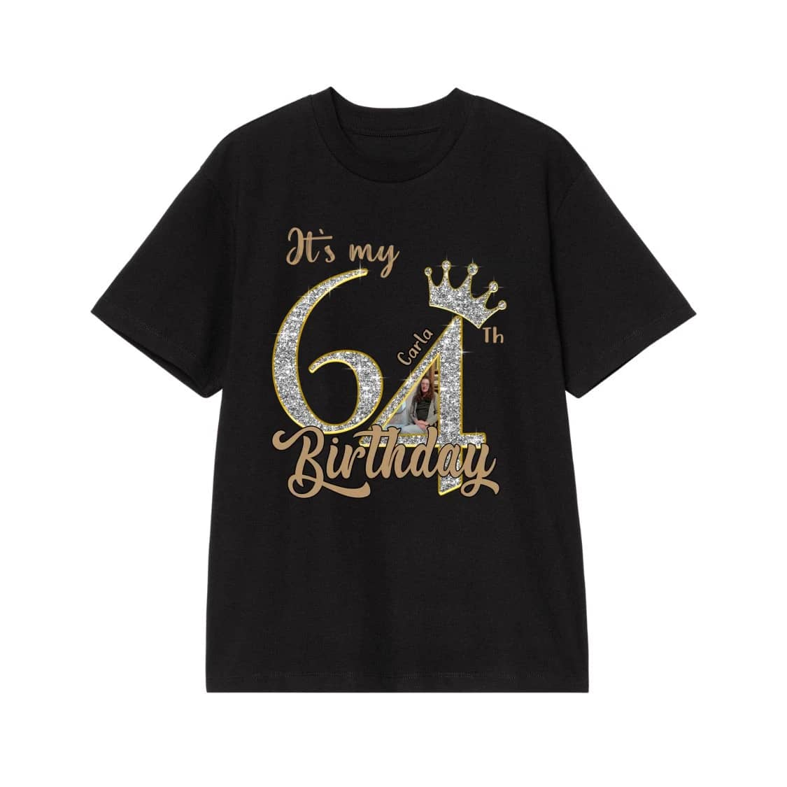 It'S My 64th Birthday Personalized Photo And Name T-Shirt