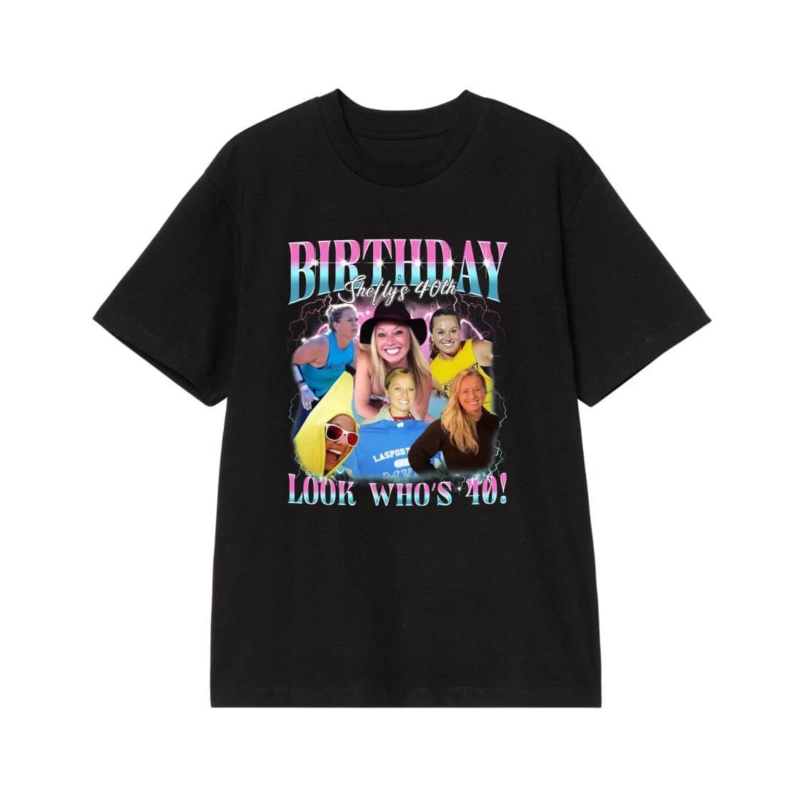 Custom Photo 40th Birthday Retro Collage T-Shirt