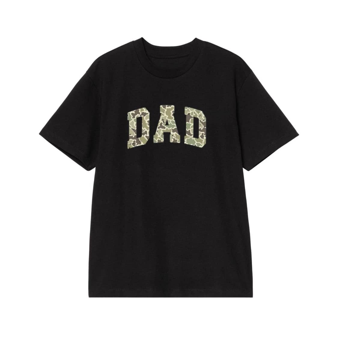 Dad Camouflage Pattern Block Letters T-Shirt