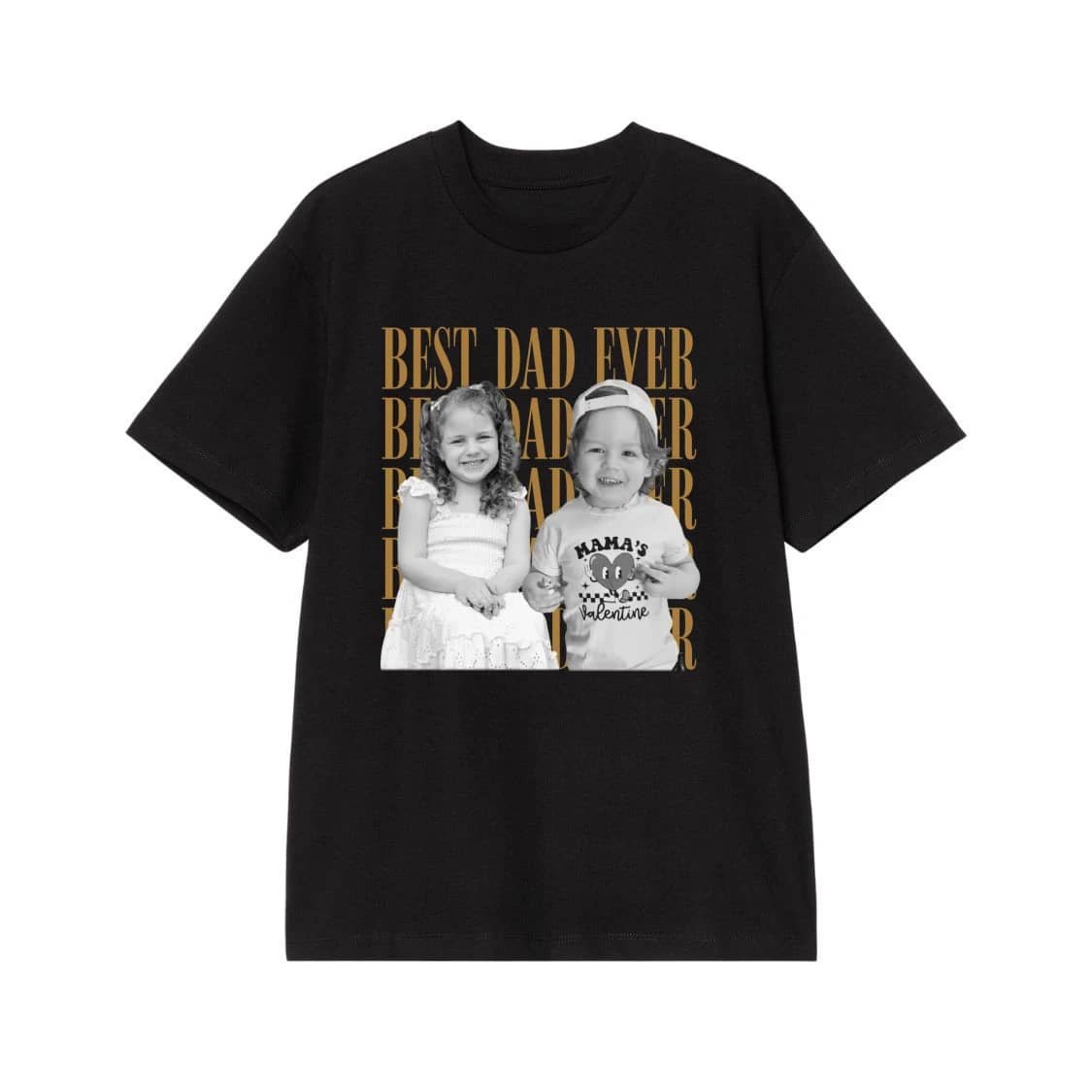 Best Dad Ever Custom Photo Vintage Style T-Shirt