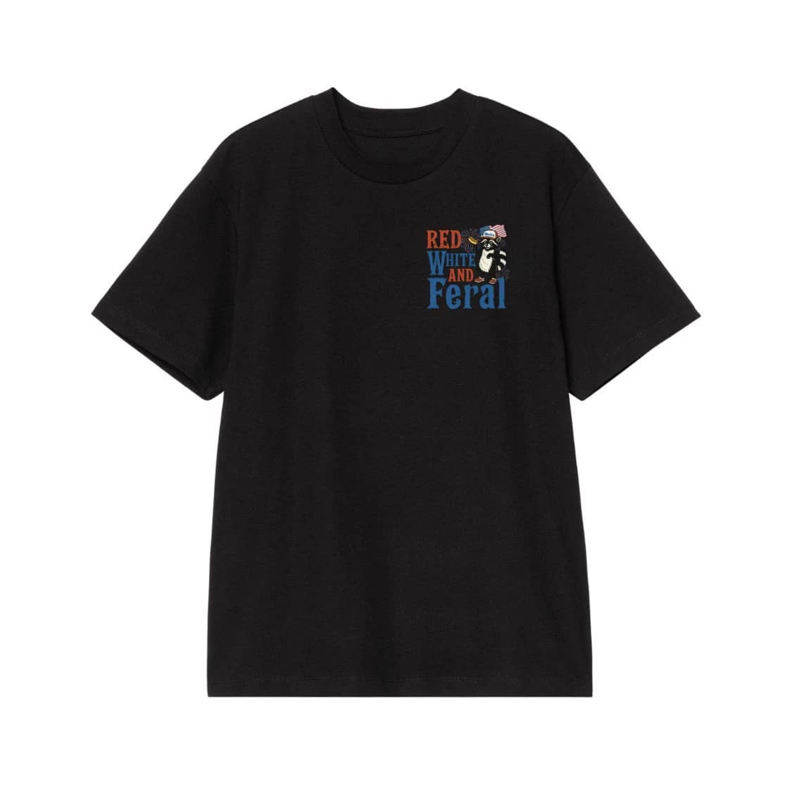 Red White And Feral Patriotic Raccoon 4th Of July T-Shirt