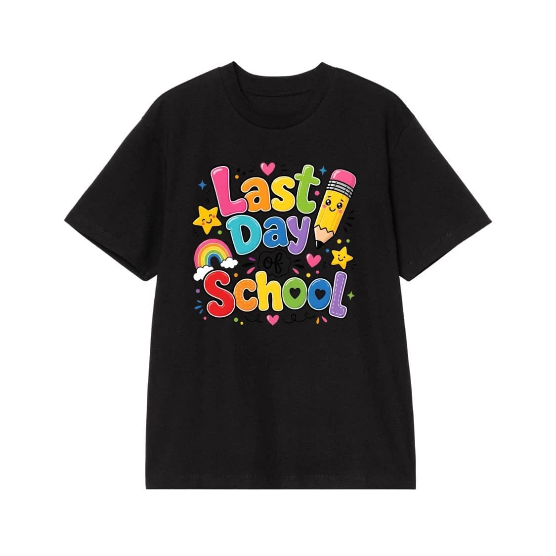Colorful Last Day Of School Autograph T-Shirt For Kids