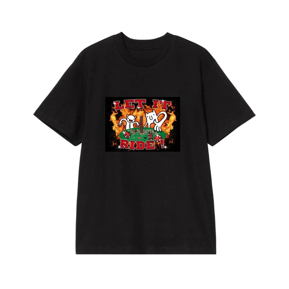 Let It Ride Funny Cartoon Cats Playing Craps At Casino T-Shirt