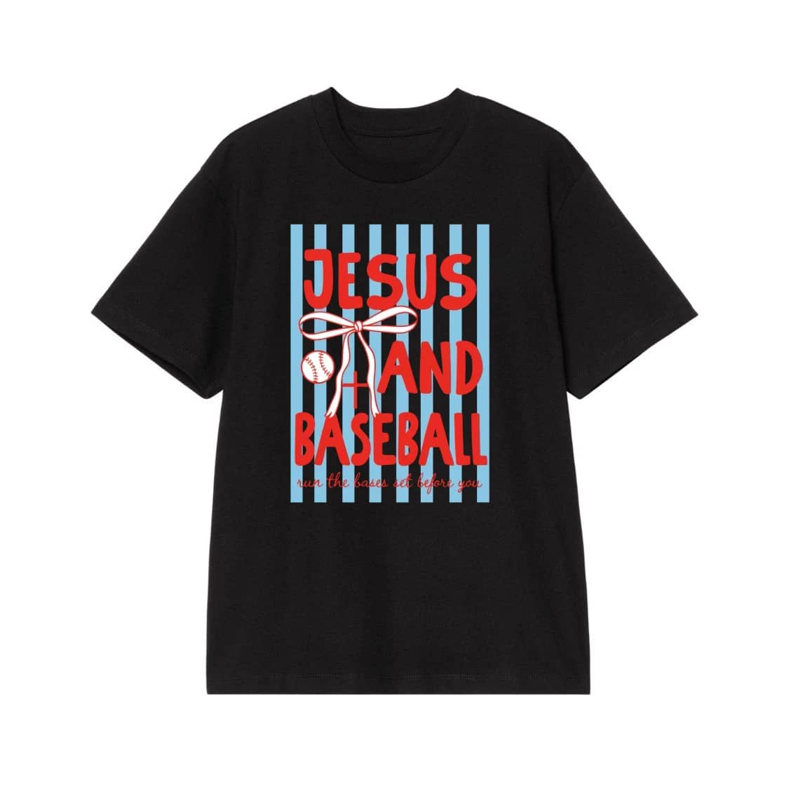 Jesus And Baseball Run The Bases Set Before You T-Shirt