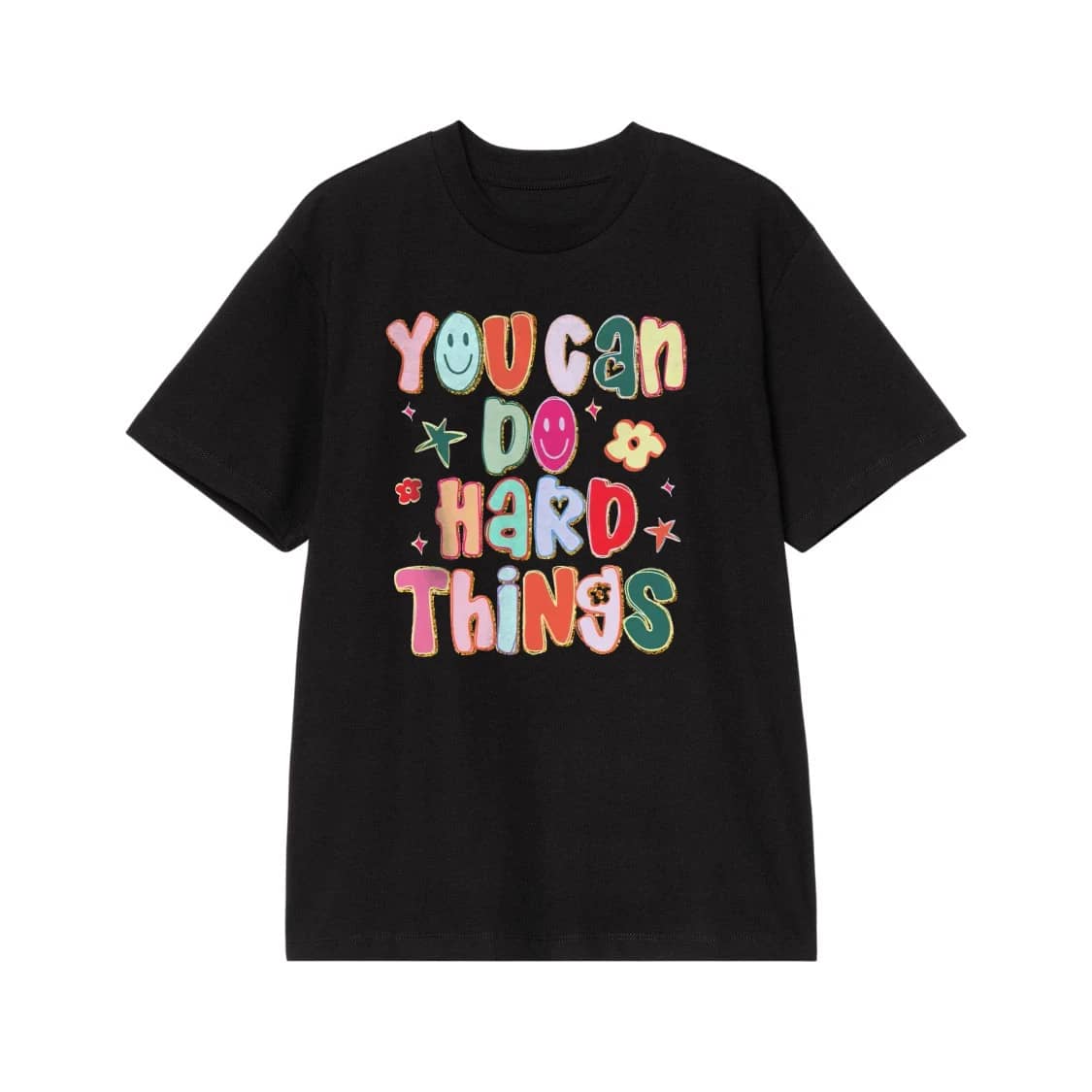 You Can Do Hard Things Motivational Colorful Retro T-Shirt