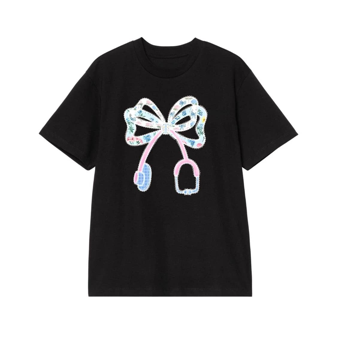Floral Bow Stethoscope Nurse Graphic T-Shirt