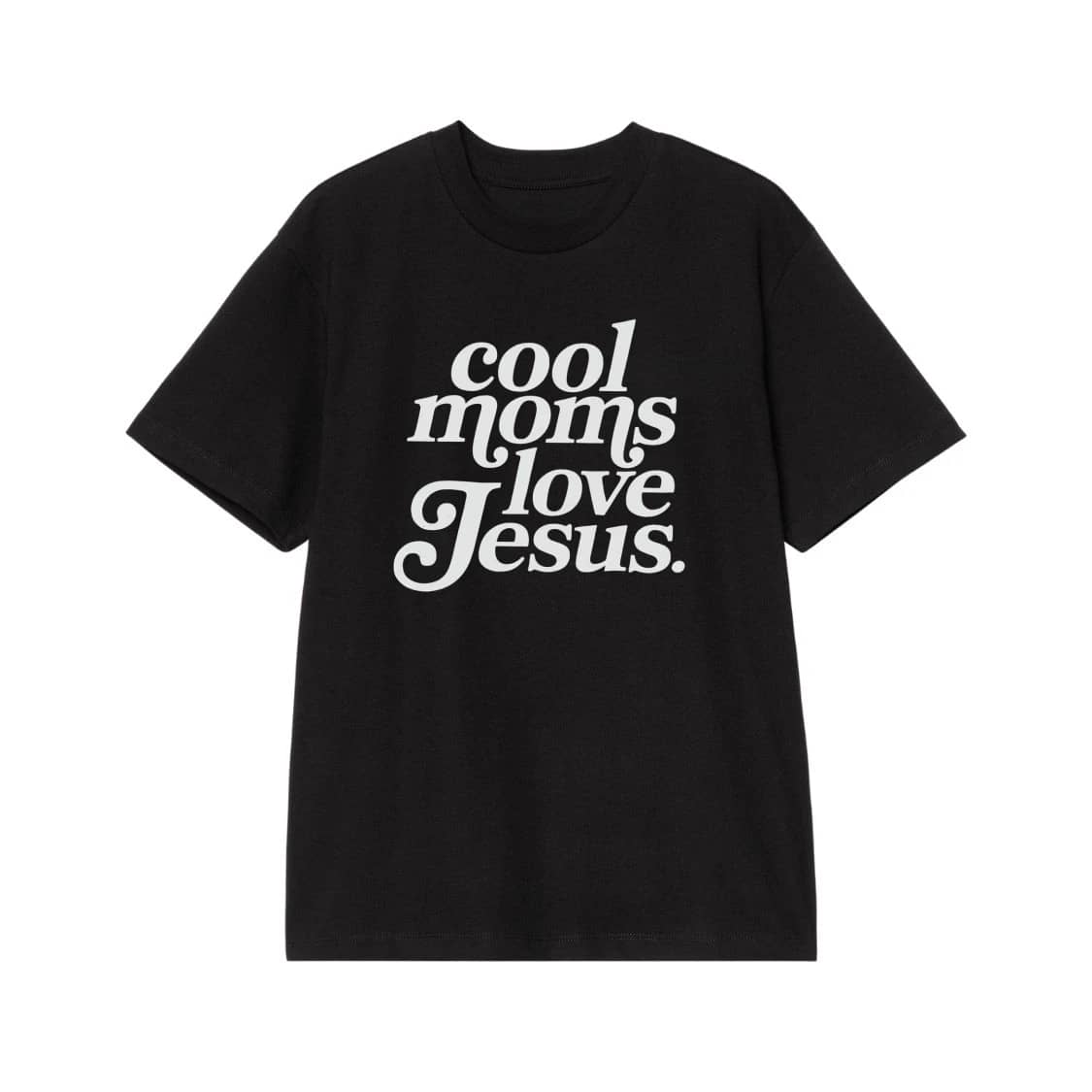 Cool Moms Love Jesus Retro Font T-Shirt