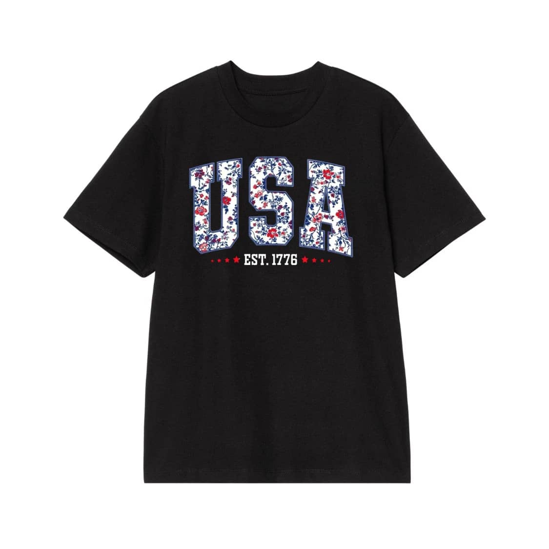 Usa Est. 1776 Floral Print Patriotic Sweatshirt