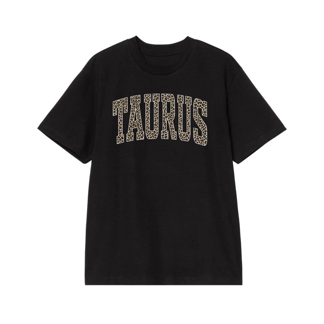 Zodiac Sign Leopard Print Varsity Letter T-Shirt