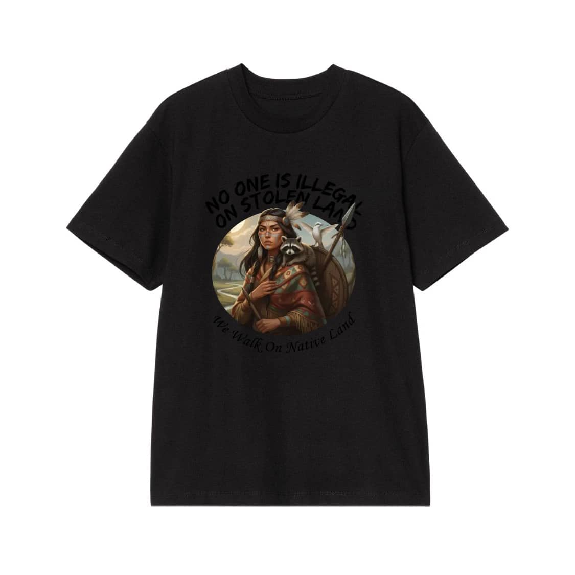 No One Is Illegal On Stolen Land, We Walk On Native Land T-Shirt