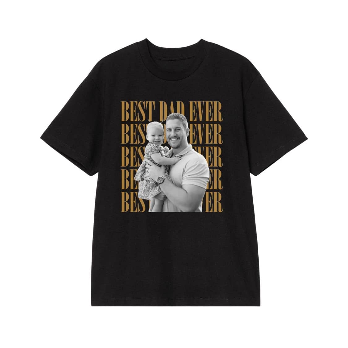 Best Dad Ever Custom Photo Vintage Style T-Shirt