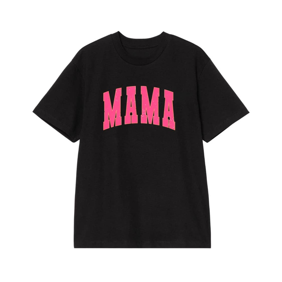 Mama Pink Varsity Letters On Gray Camo T-Shirt