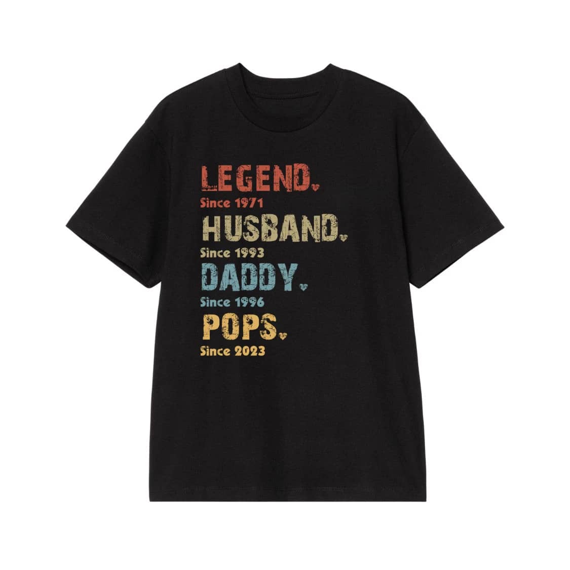 Legend Husband Daddy Pops Since 1971 Vintage Family Milestones T-Shirt