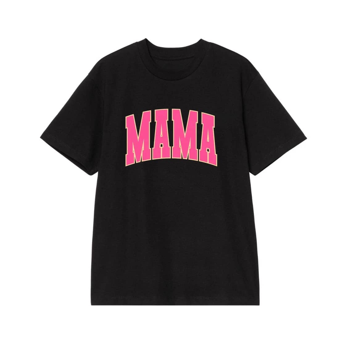 Mama Pink Varsity Lettering On Camouflage Print T-Shirt