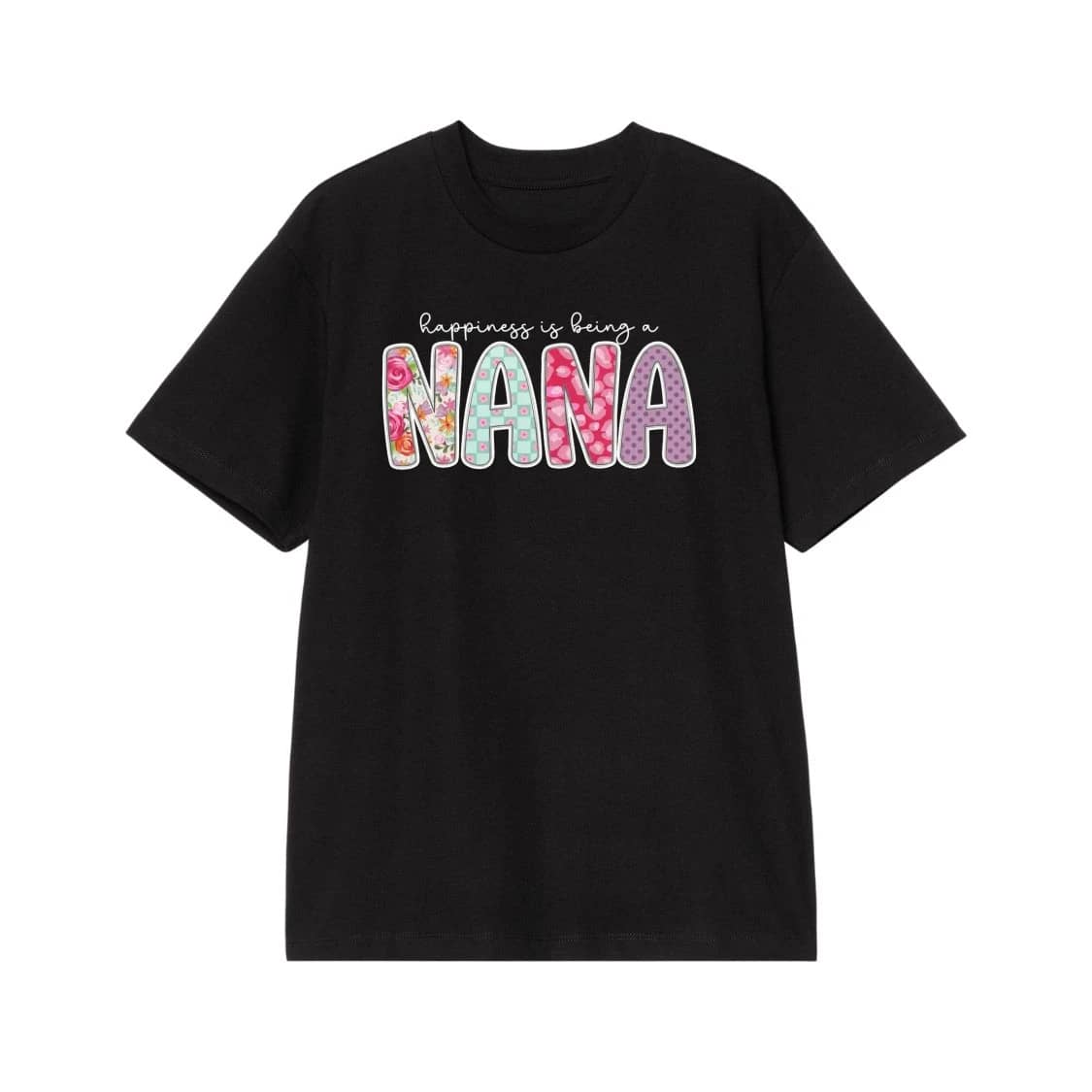 Happiness Is Being A Gigi Floral Pattern Grandmother T-Shirt