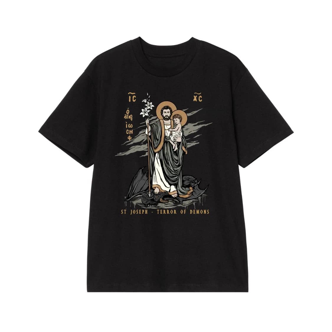 St. Joseph Terror Of Demons Christian Iconography T-Shirt