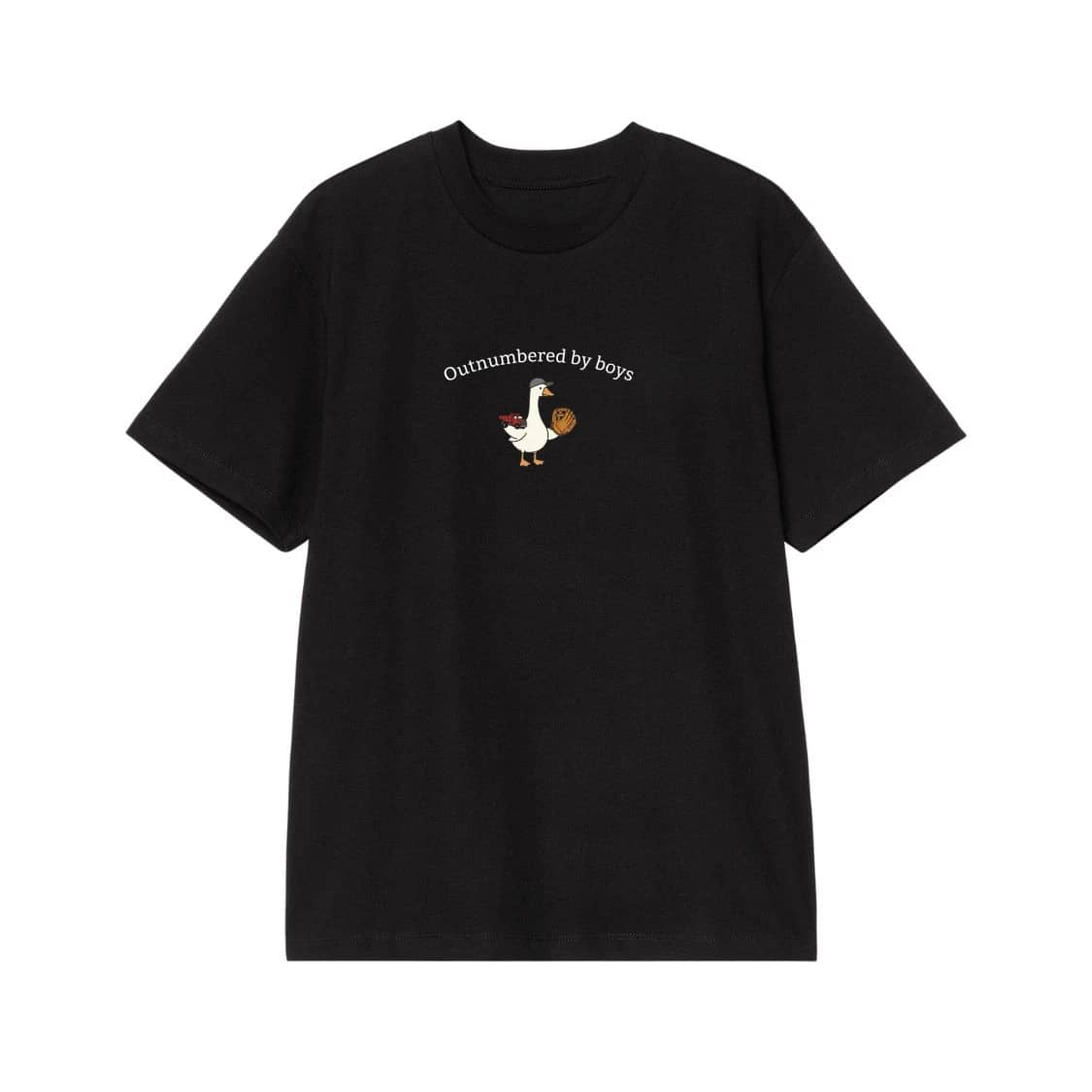 Outnumbered By Boys Goose With Toy Truck And Baseball Glove T-Shirt
