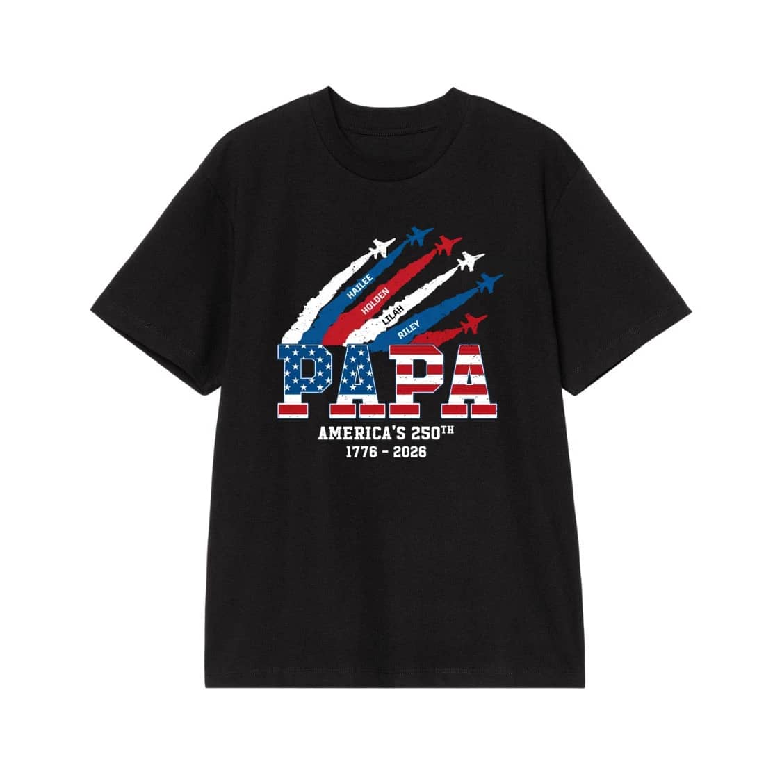 Personalized Papa Patriotic Jet Fighter Shirt For America'S 250th Anniversary