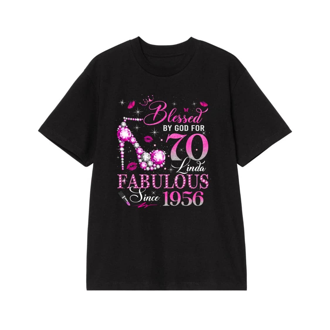 Blessed By God For 70 Fabulous Since 1956 Birthday T-Shirt