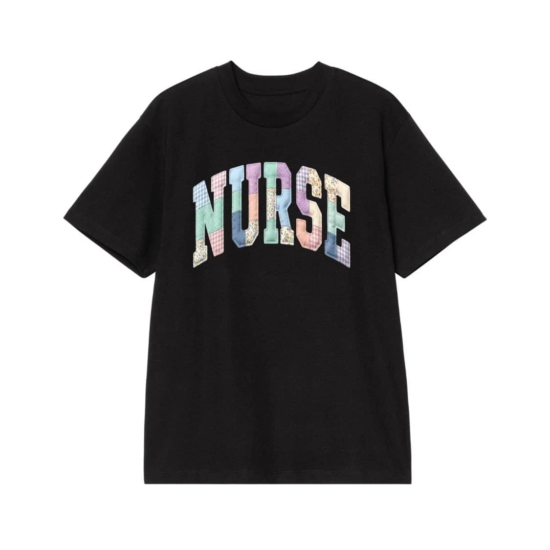 Nurse Patchwork Appliqu� College Font T-Shirt