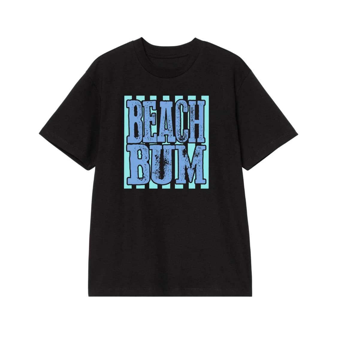 Beach Bum Distressed Text Summer T-Shirt