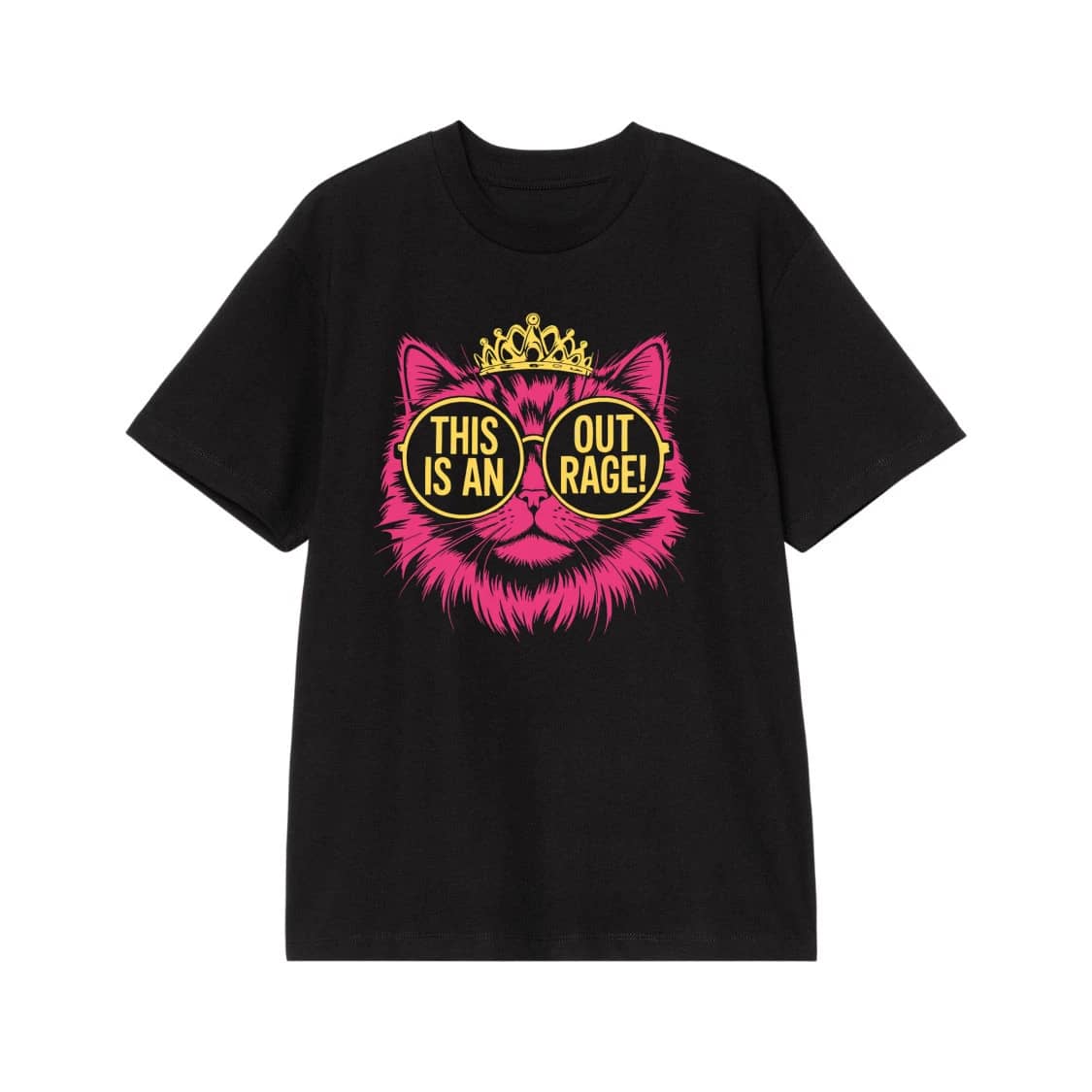 This Is An Outrage! Cat With Crown And Sunglasses T-Shirt