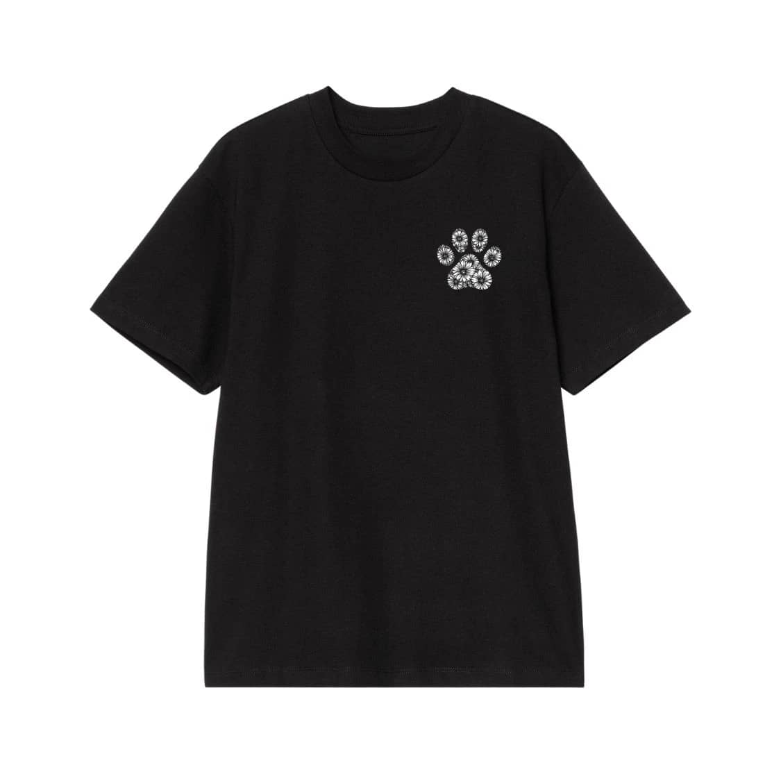 Floral Paw Print Graphic T-Shirt