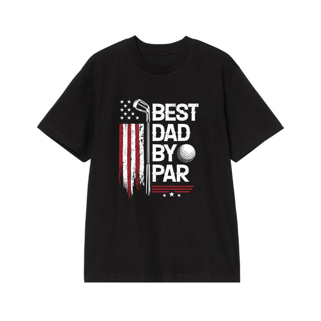 Best Dad By Par Funny Golf American Flag Father'S Day Gift