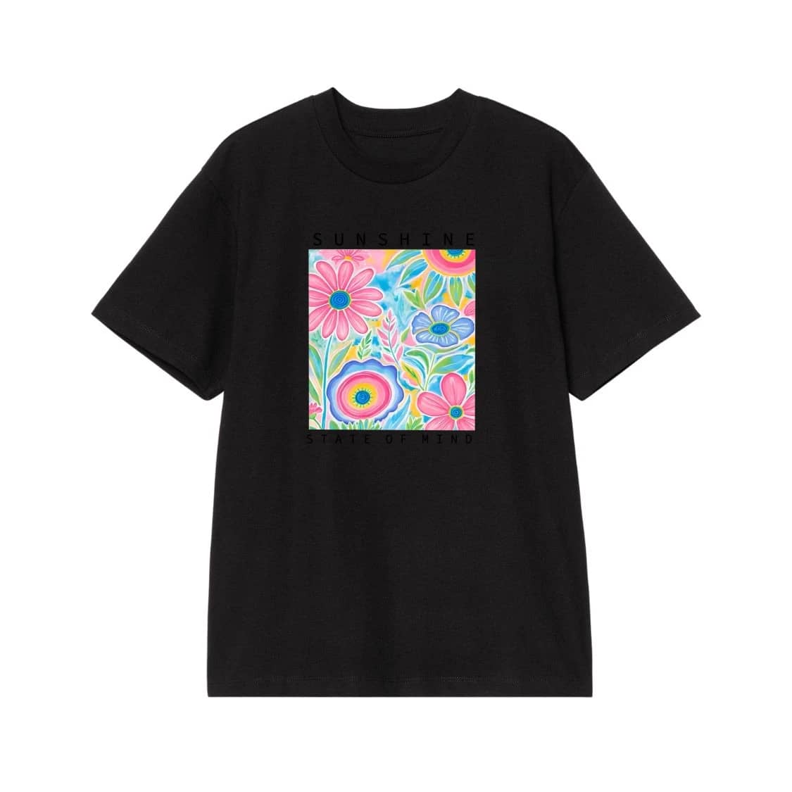 Sunshine State Of Mind Colorful Floral Art T-Shirt