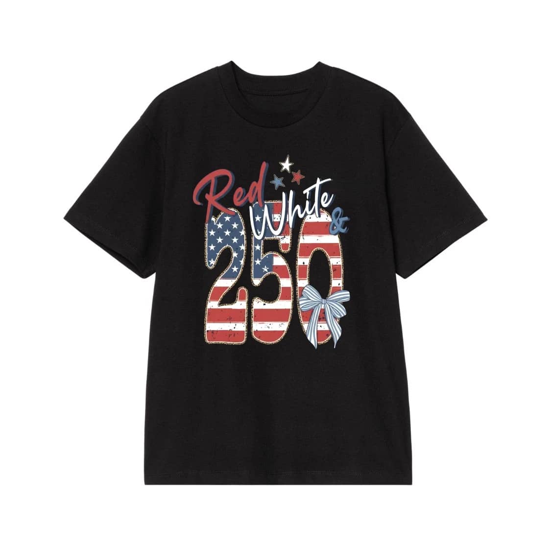 Red White & 250 Patriotic American Flag 250th Anniversary