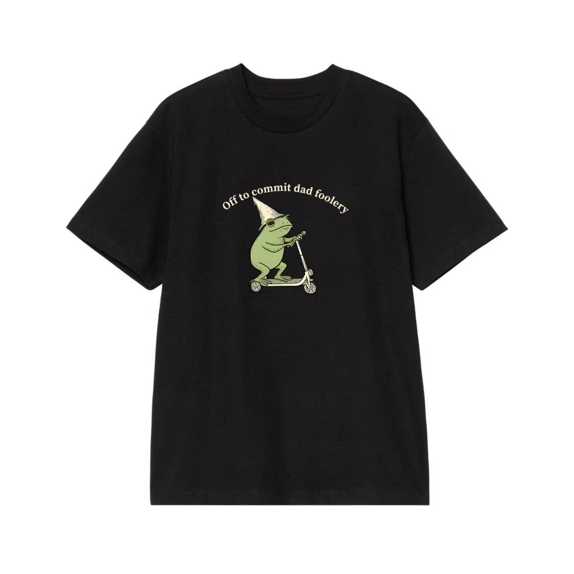 Off To Commit Dad Foolery Funny Frog On A Scooter T-Shirt