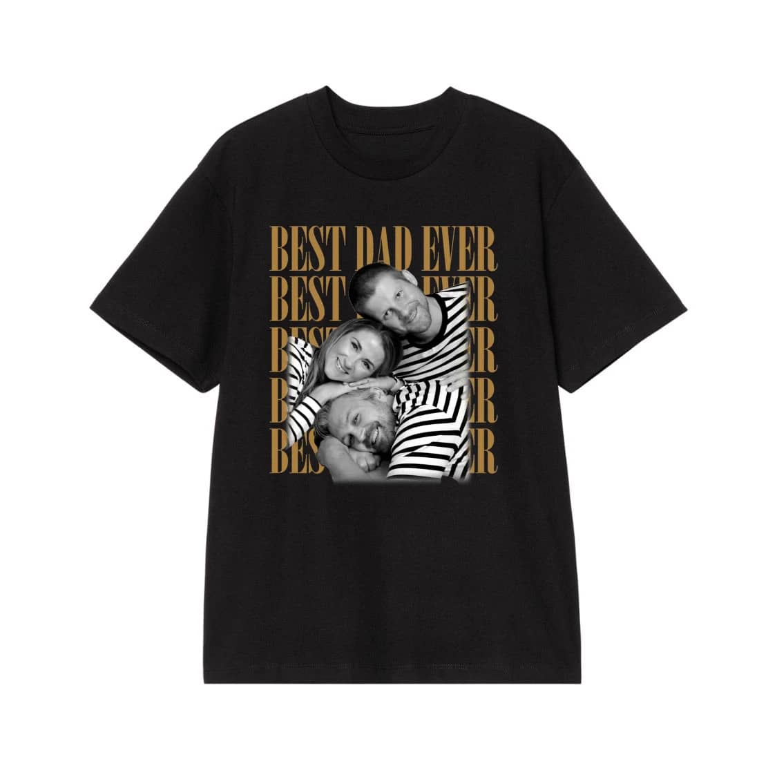 Best Dad Ever Personalized Family Photo T-Shirt