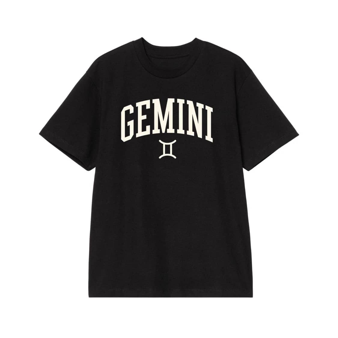 Zodiac Sign Collegiate Font T-Shirt With Astrological Symbol