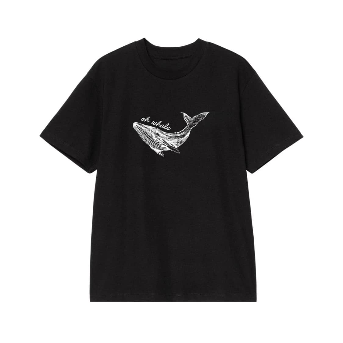 Oh Whale Funny Pun Humpback Whale Line Art T-Shirt