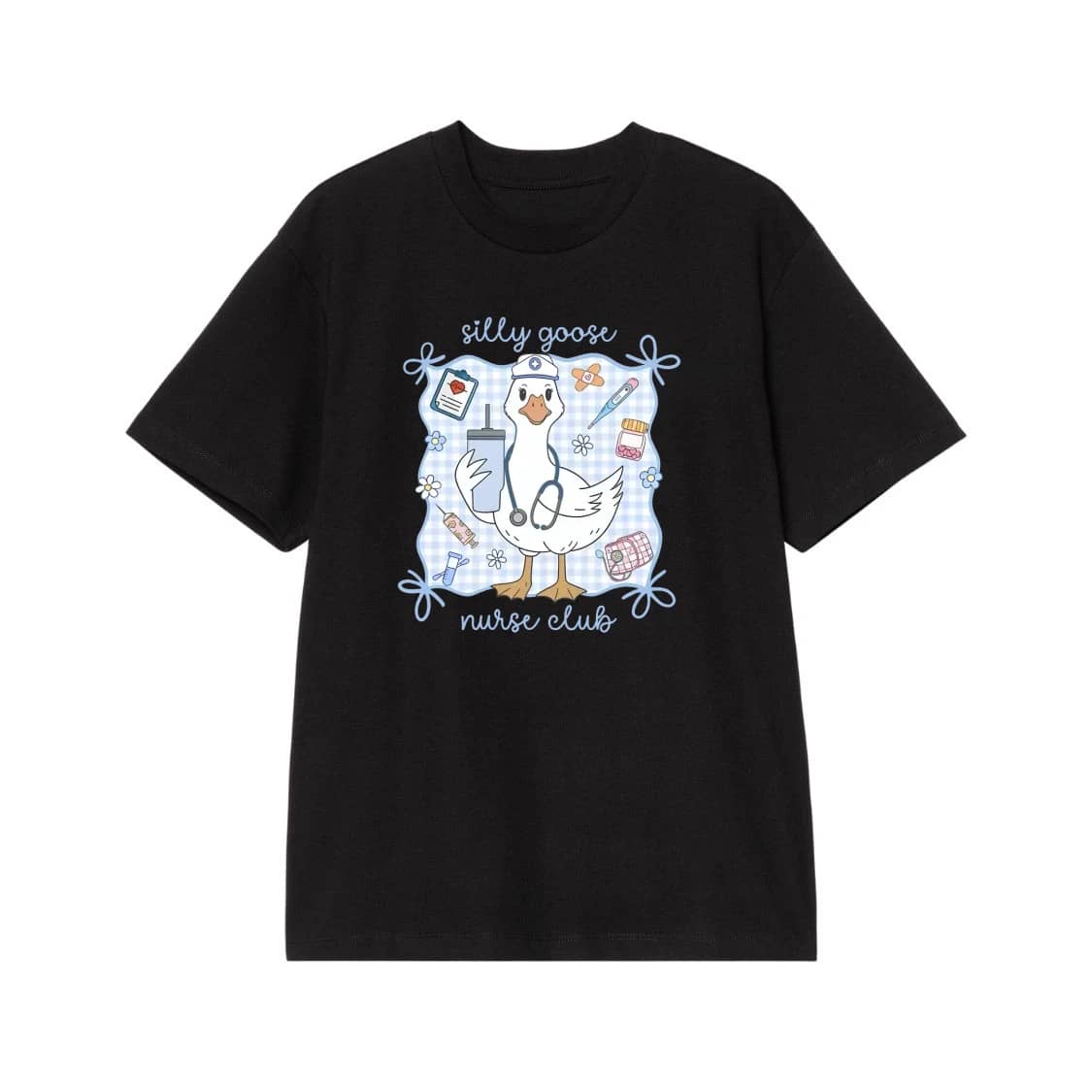 Silly Goose Nurse Club Cute Cartoon Goose T-Shirt