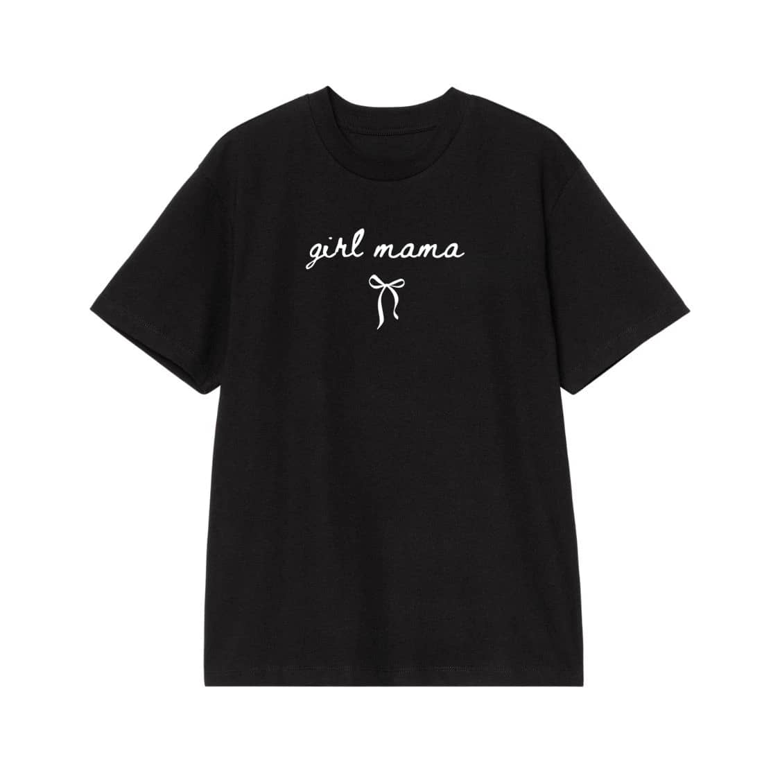 Girl Mama Cursive Script With Bow Graphic T-Shirt