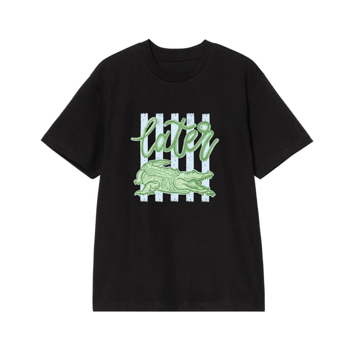 Later Gator Alligator Pun T-Shirt With Stripes