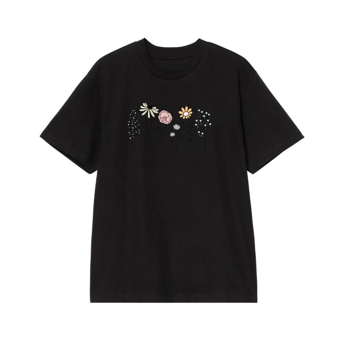 Minimalist Wildflower Garden Line Art