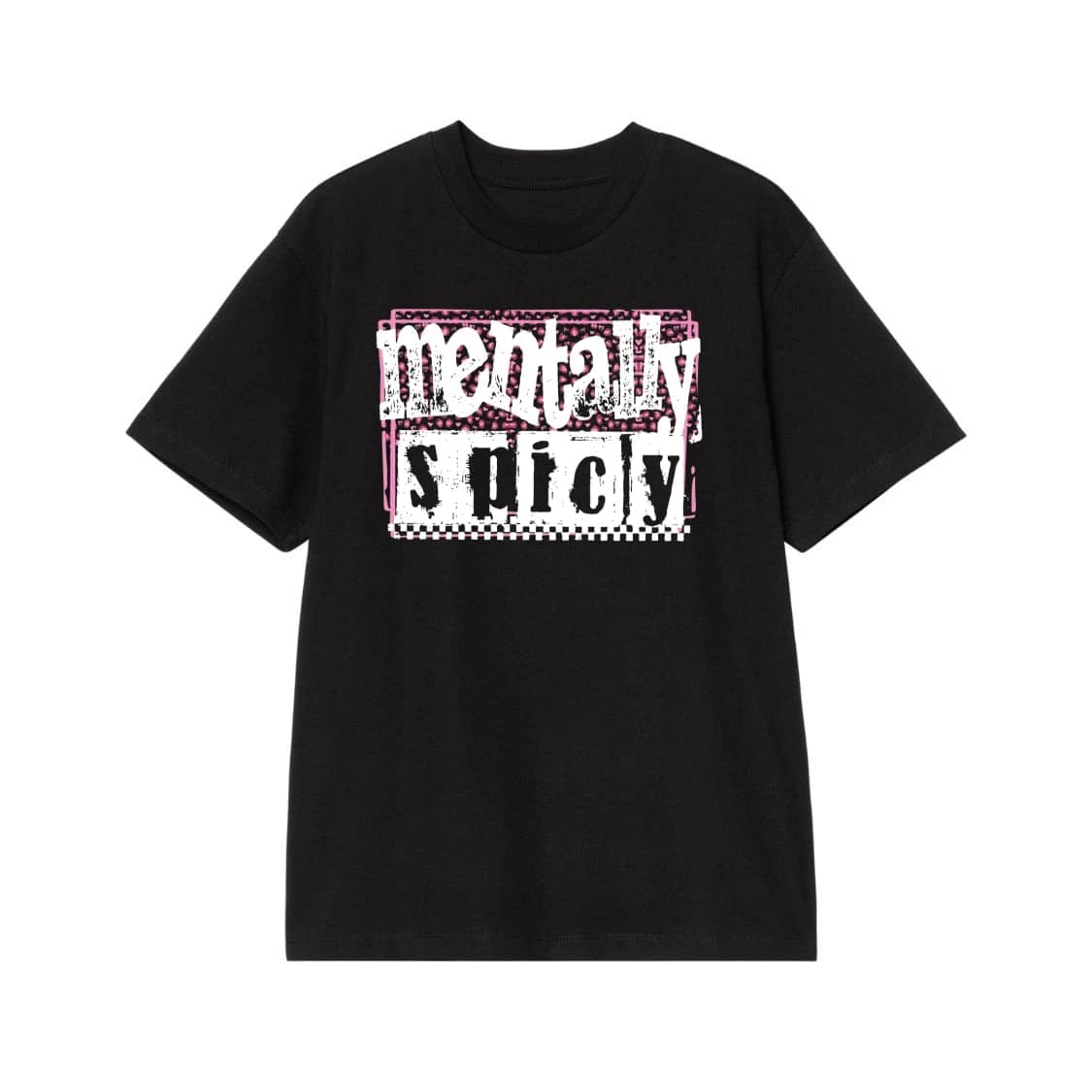 Mentally Spicy Funny Quote With Leopard And Checkered Pattern