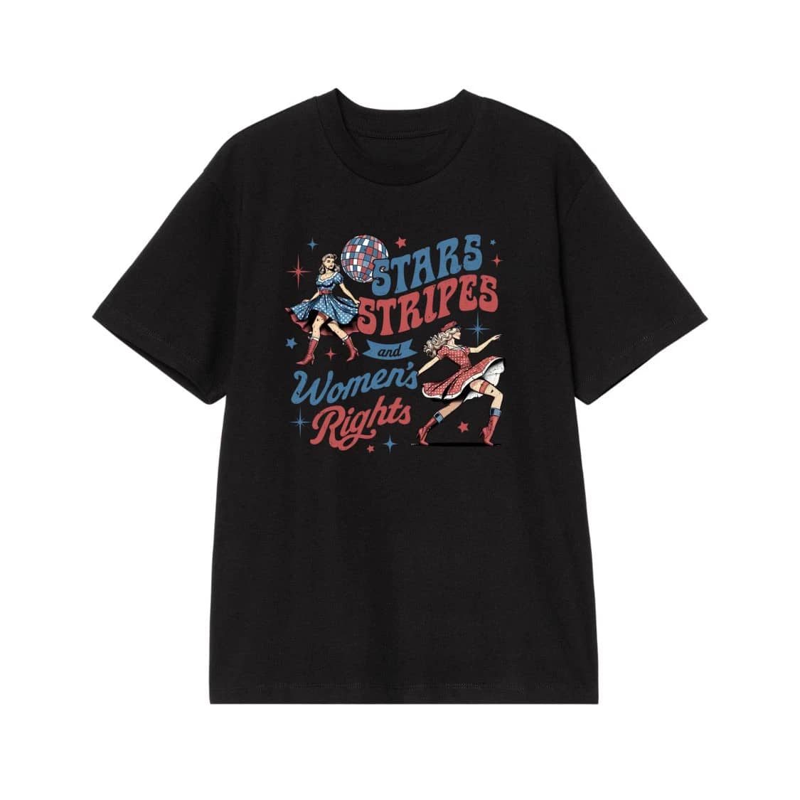 Stars Stripes And Women'S Rights Retro Patriotic T-Shirt