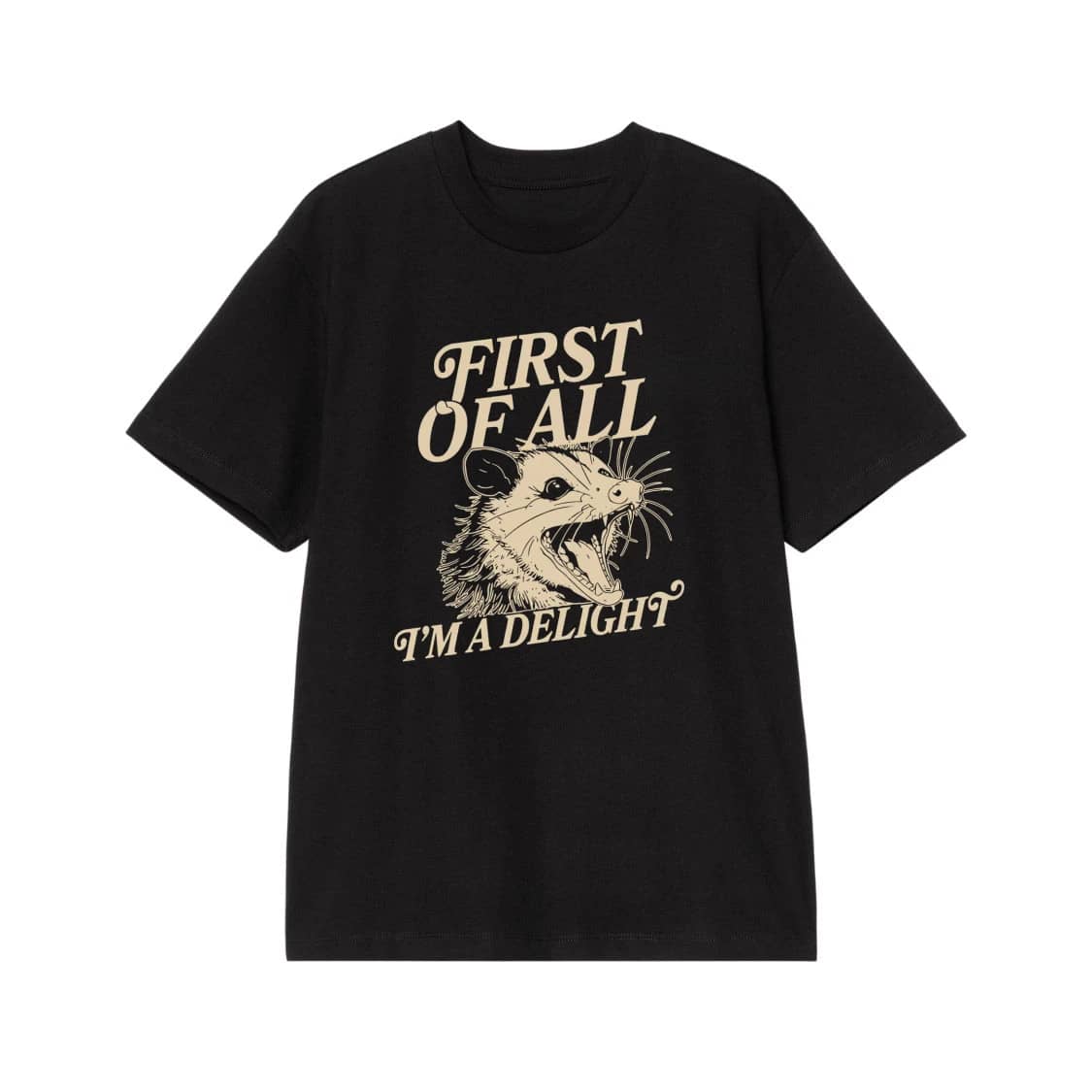 First Of All I'M A Delight Funny Hissing Opossum T-Shirt