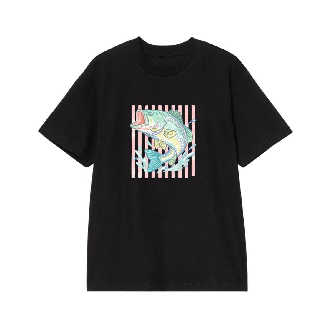 Colorful Pastel Largemouth Bass Fishing Graphic
