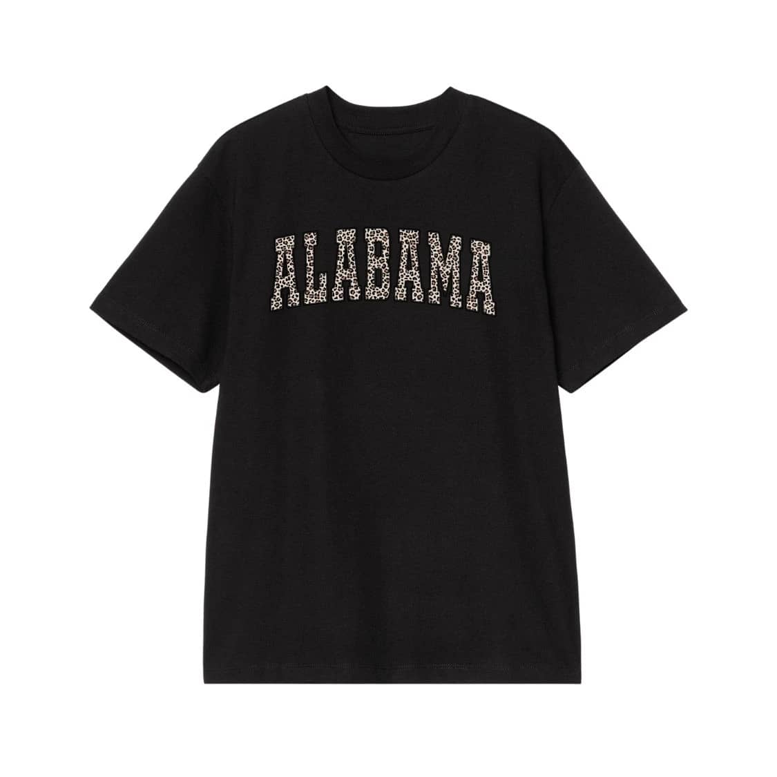 Leopard Print State Name Collegiate Font T-Shirt