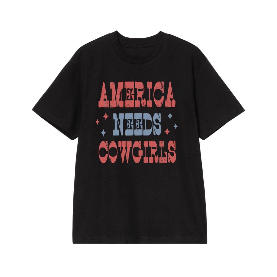 America Needs Cowgirls Retro Patriotic Western T-Shirt