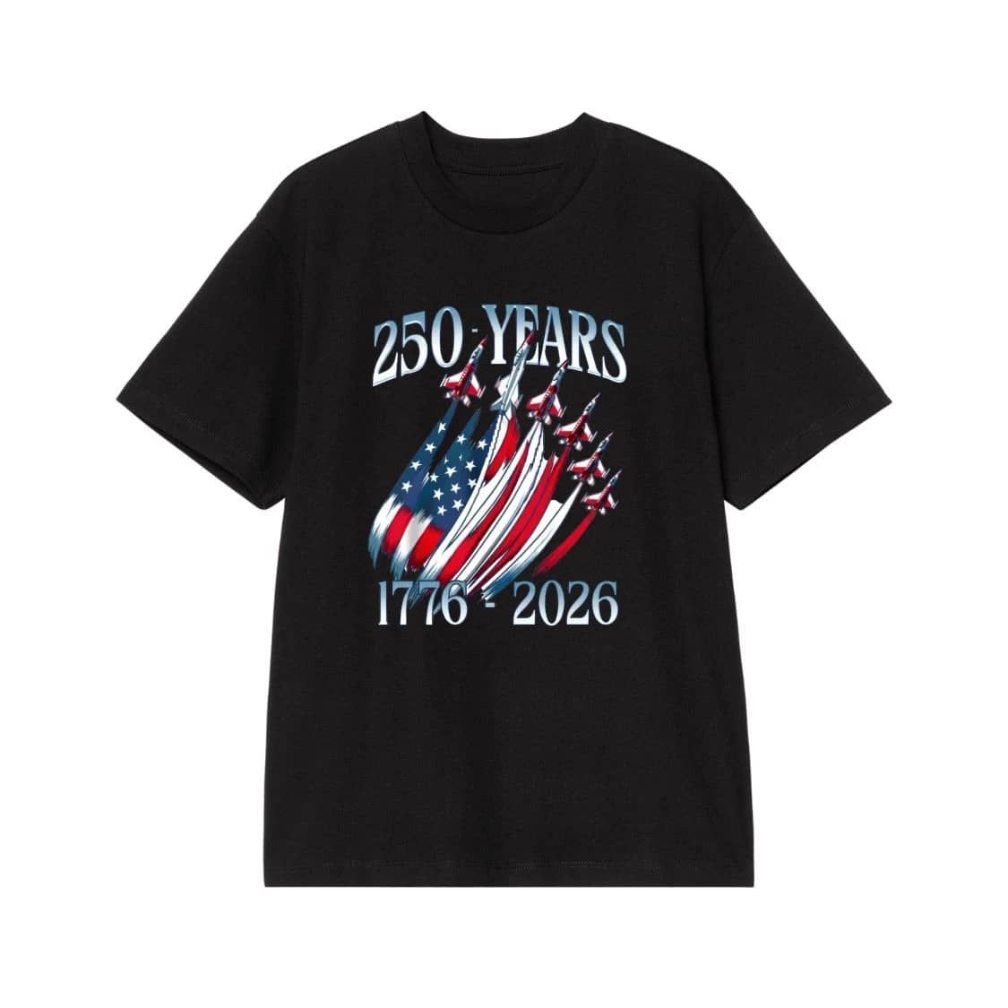 Patriotic 250 Years 1776-2026 Usa Anniversary Fighter Jets T-Shirt