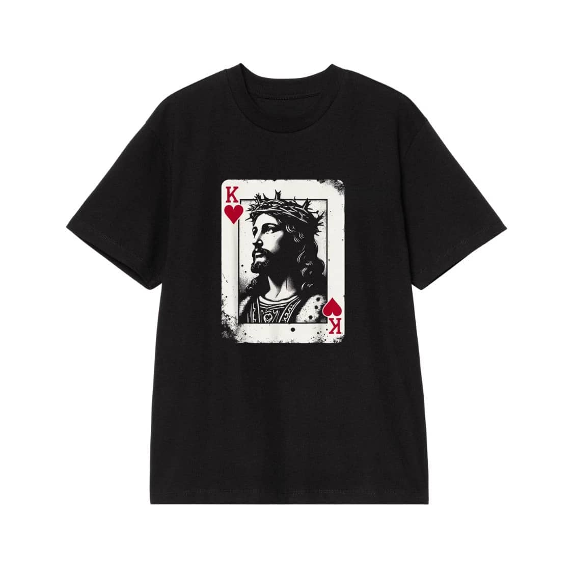 Jesus Christ King Of Hearts Playing Card T-Shirt