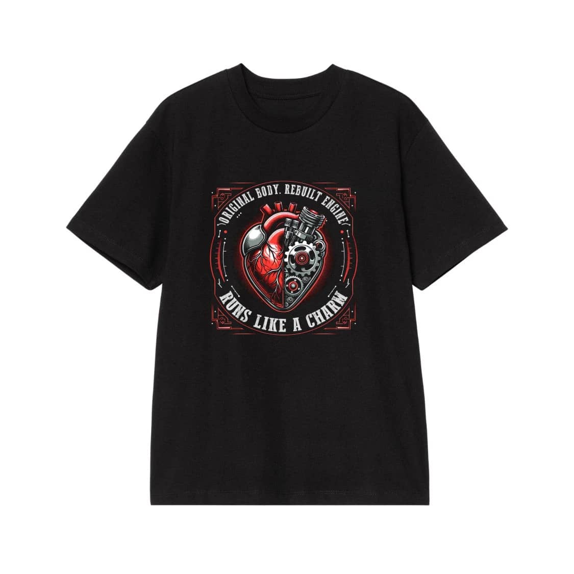 Original Body Rebuilt Engine Runs Like A Charm Mechanical Heart T-Shirt