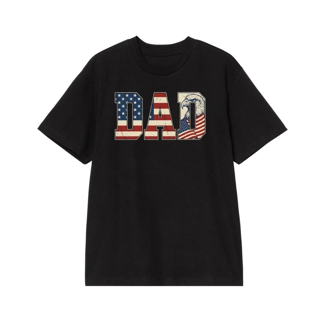 Patriotic Dad T-Shirt With American Flag And Eagle
