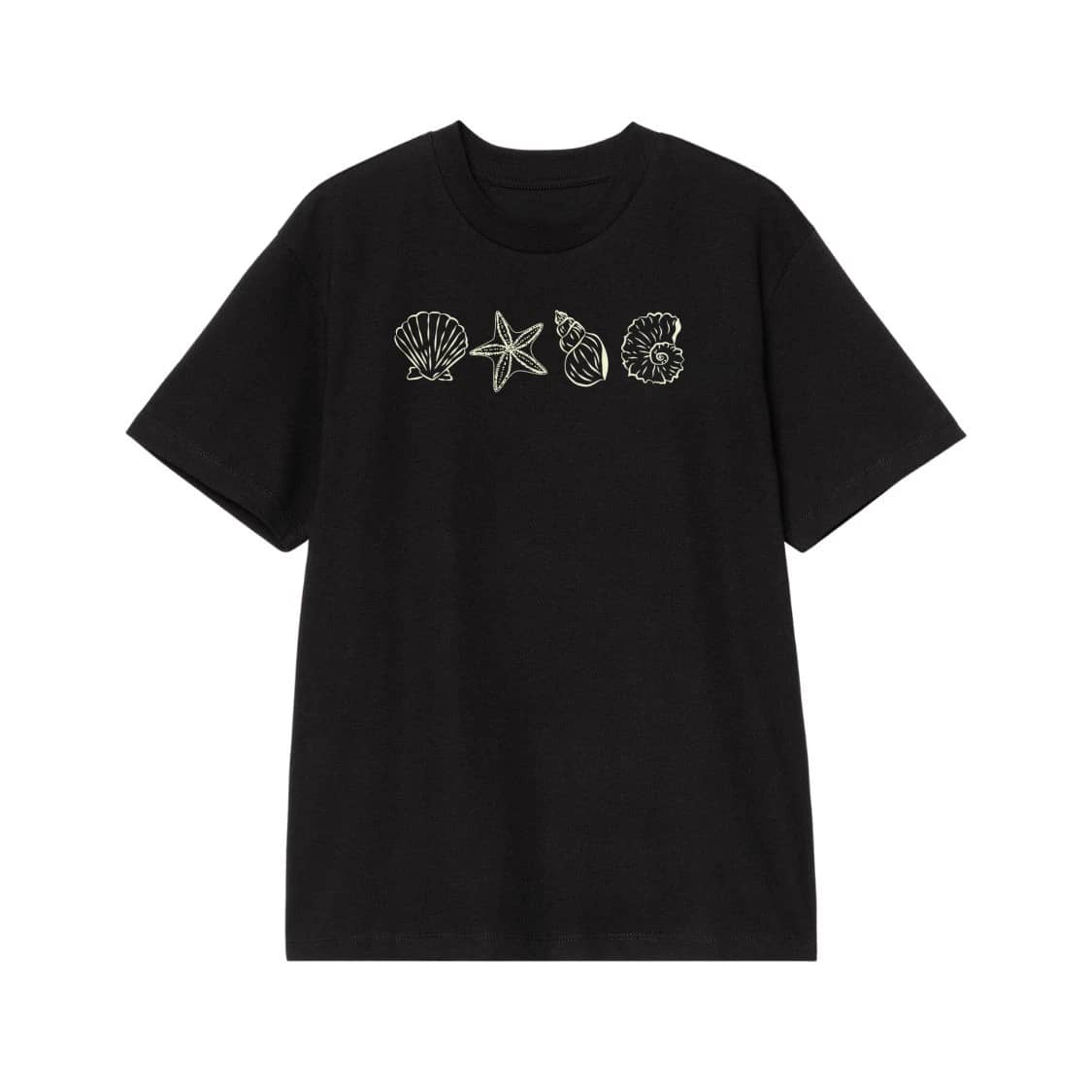 Seashells And Starfish Line Art T-Shirt